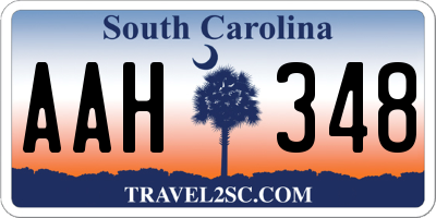 SC license plate AAH348