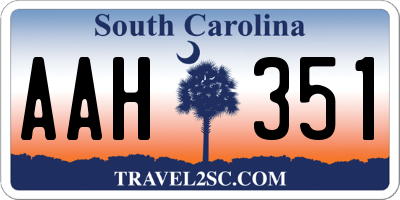 SC license plate AAH351