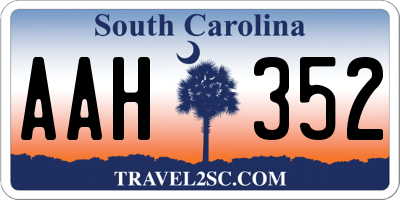 SC license plate AAH352