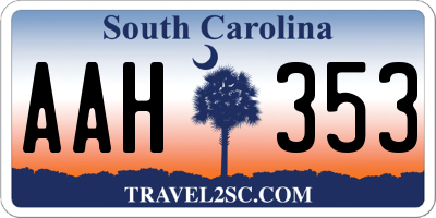 SC license plate AAH353