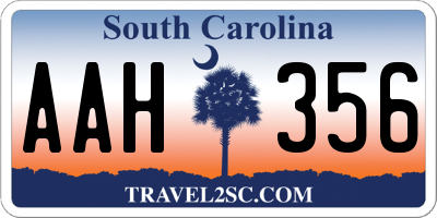 SC license plate AAH356