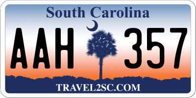 SC license plate AAH357