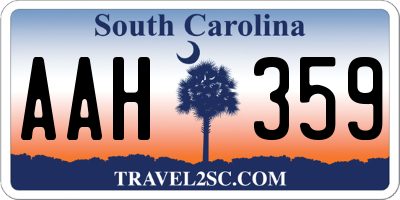 SC license plate AAH359