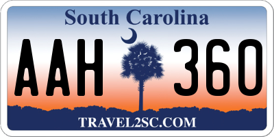 SC license plate AAH360