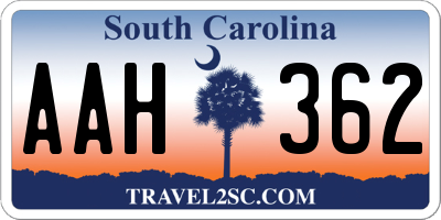 SC license plate AAH362