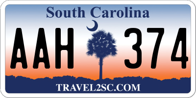 SC license plate AAH374