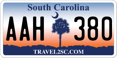 SC license plate AAH380