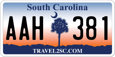 SC license plate AAH381