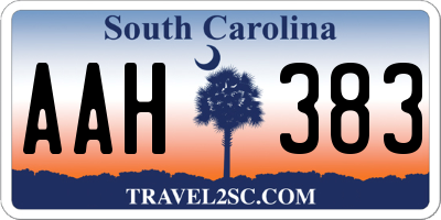 SC license plate AAH383