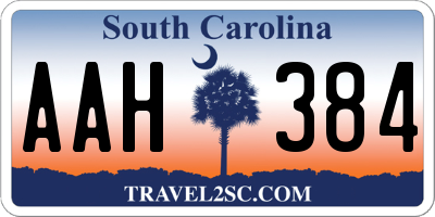 SC license plate AAH384