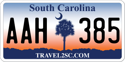 SC license plate AAH385