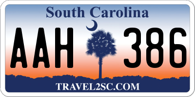 SC license plate AAH386