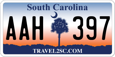 SC license plate AAH397