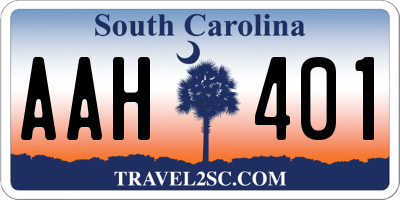 SC license plate AAH401