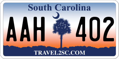 SC license plate AAH402