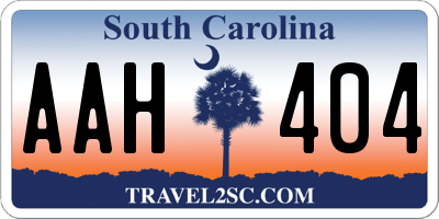 SC license plate AAH404