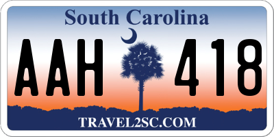 SC license plate AAH418