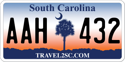 SC license plate AAH432