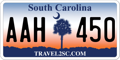 SC license plate AAH450