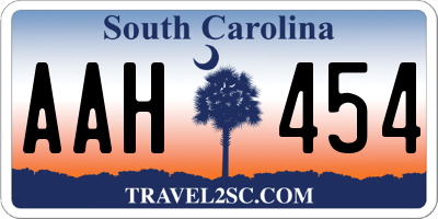 SC license plate AAH454