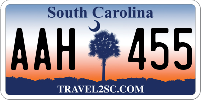 SC license plate AAH455