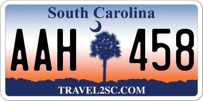 SC license plate AAH458