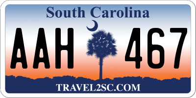 SC license plate AAH467