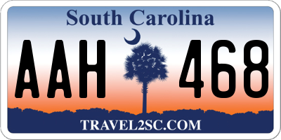 SC license plate AAH468