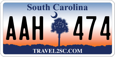 SC license plate AAH474