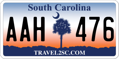 SC license plate AAH476