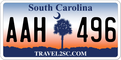 SC license plate AAH496