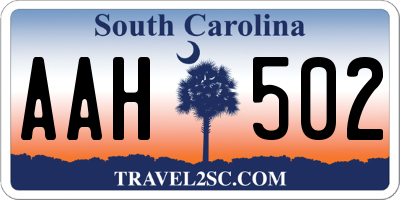 SC license plate AAH502