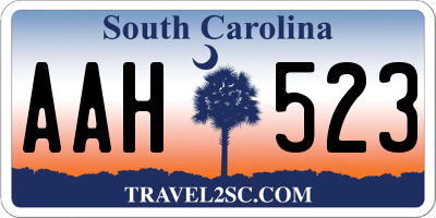 SC license plate AAH523