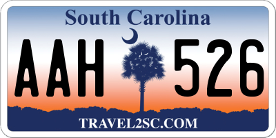 SC license plate AAH526