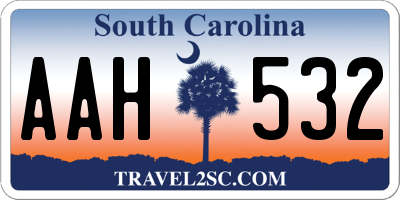 SC license plate AAH532