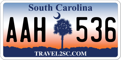 SC license plate AAH536