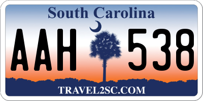 SC license plate AAH538