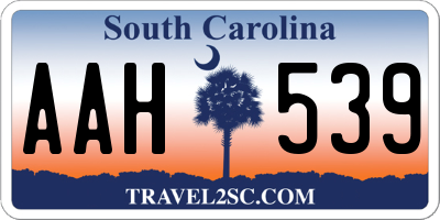 SC license plate AAH539