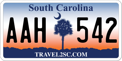 SC license plate AAH542