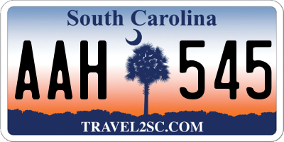 SC license plate AAH545