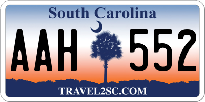 SC license plate AAH552