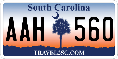 SC license plate AAH560