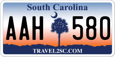 SC license plate AAH580