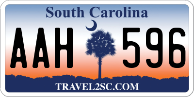 SC license plate AAH596