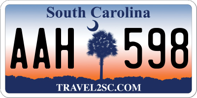 SC license plate AAH598