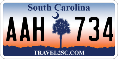 SC license plate AAH734