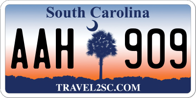 SC license plate AAH909