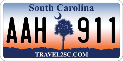 SC license plate AAH911