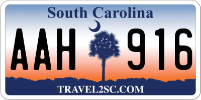 SC license plate AAH916