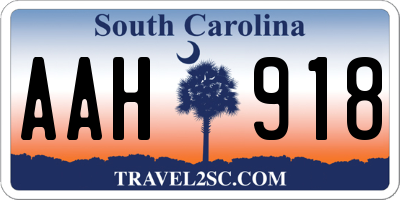 SC license plate AAH918